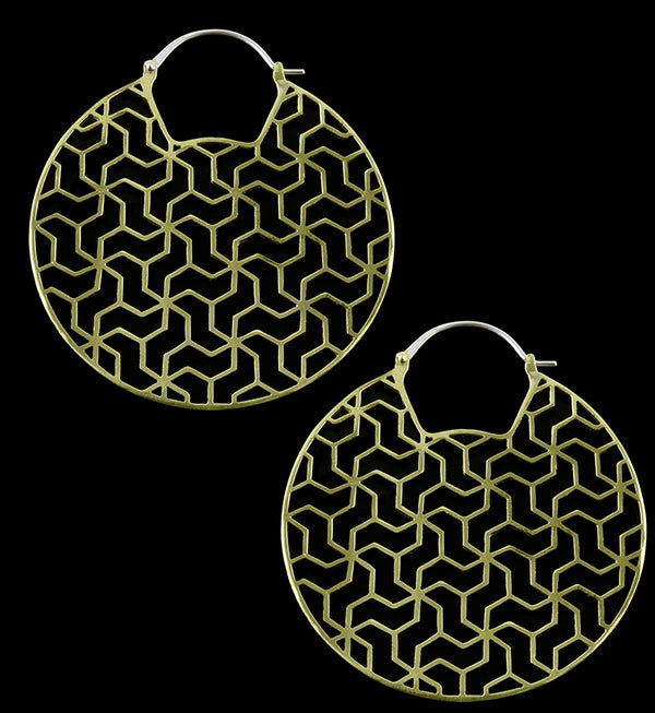 Tessellation Brass Earrings / Weights