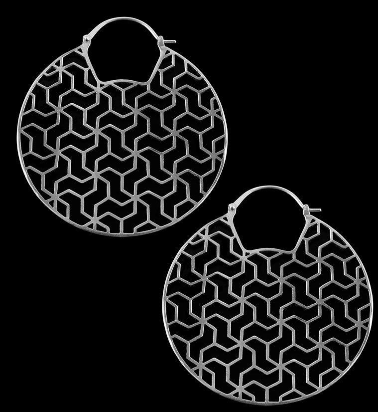 Tessellation White Brass Earrings / Weights