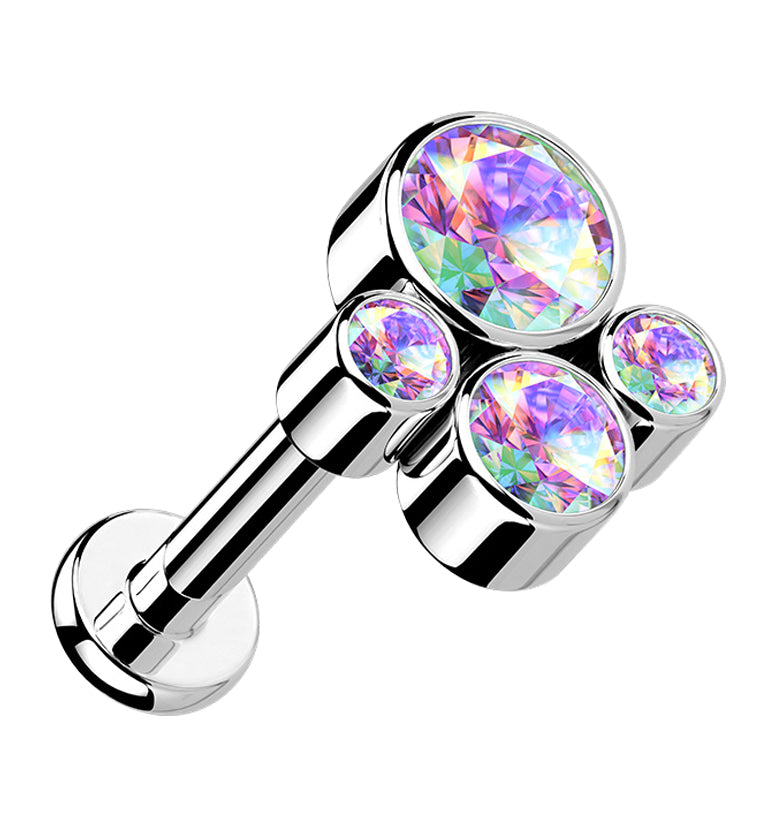 Tetrad Aurora CZ Titanium Labret