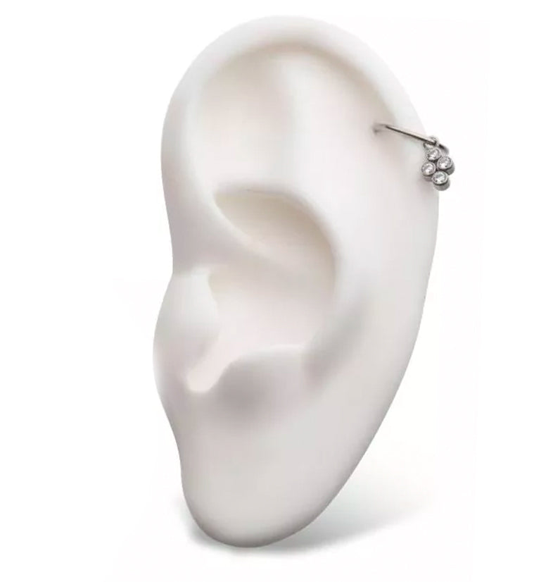 Tetrad Clear CZ Titanium Charm