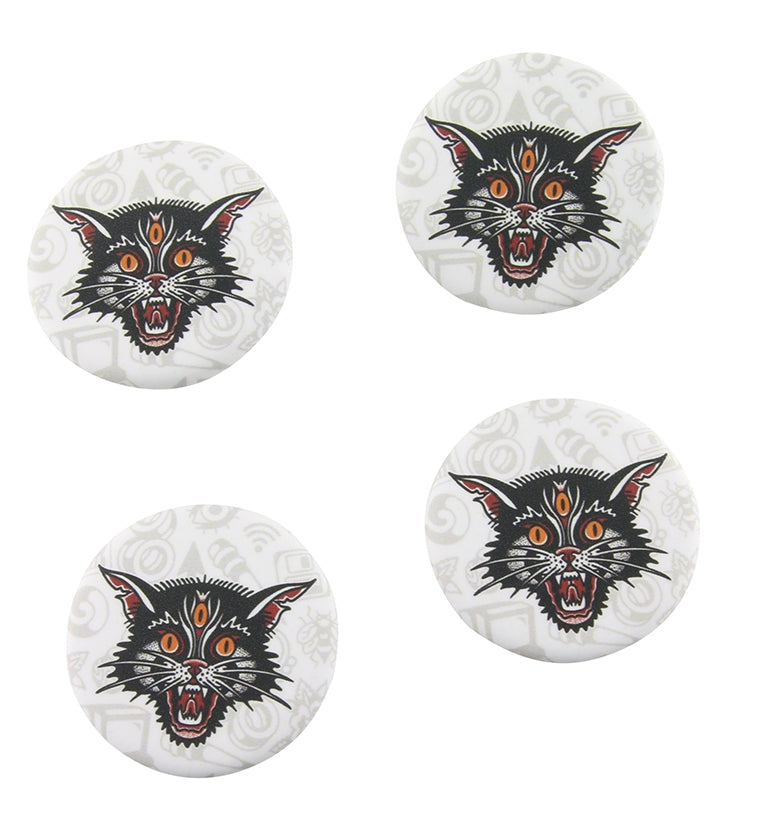 Black Cat Buttons Pack (4pc)