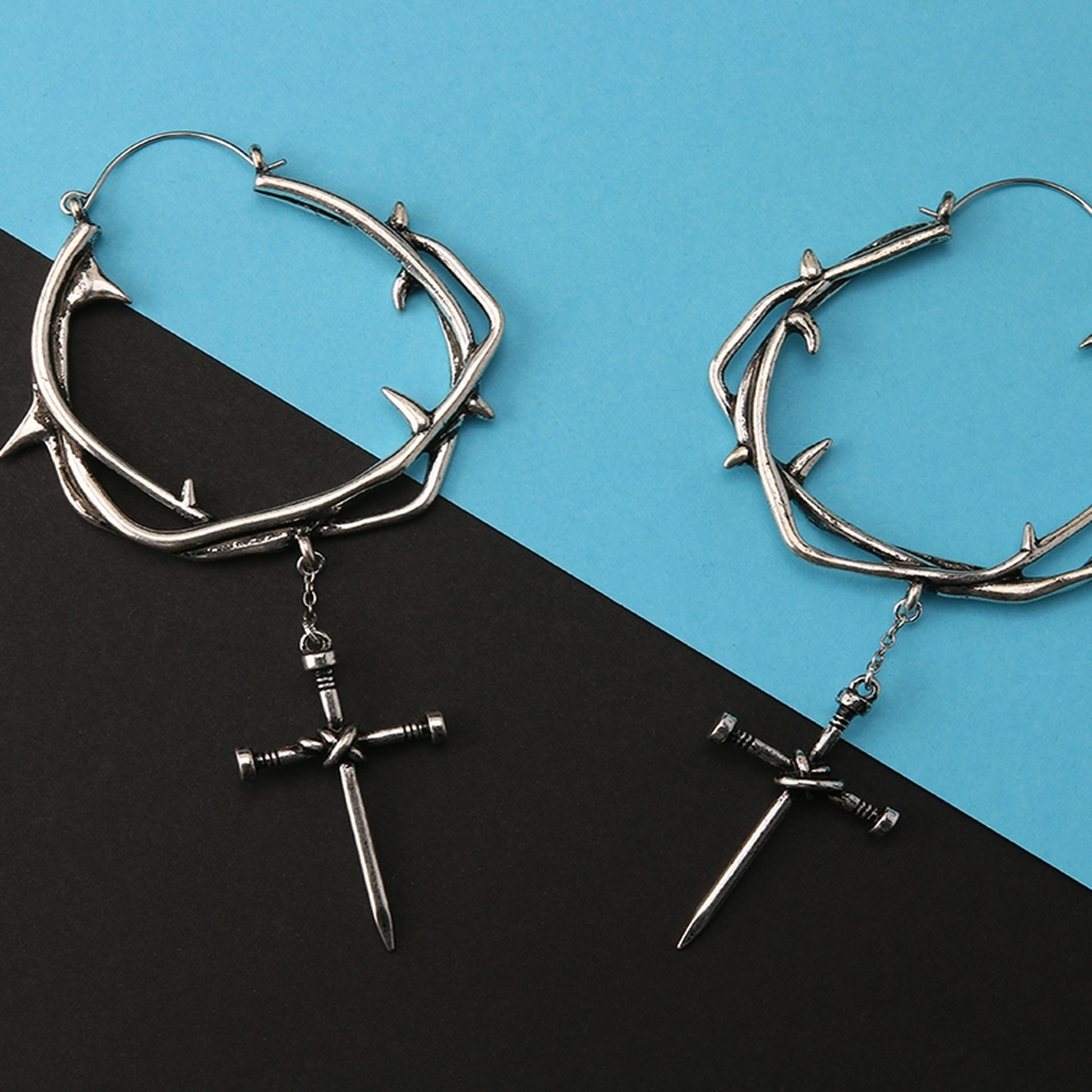 20G Thorn Cross Plug Hoops