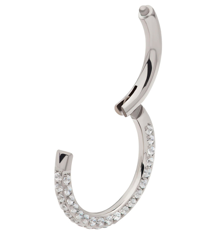 Three Sided CZ Titanium Hinged Segment Ring