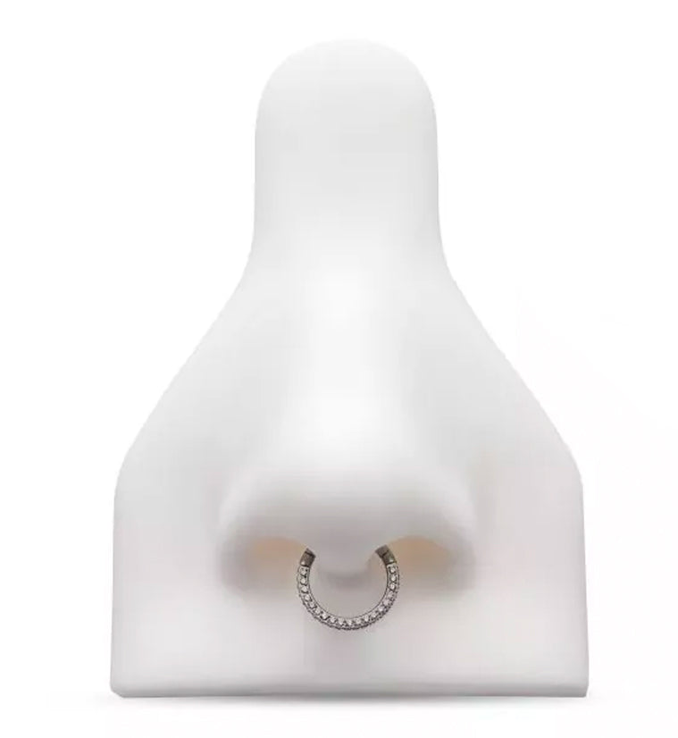 Three Sided CZ Titanium Hinged Segment Ring