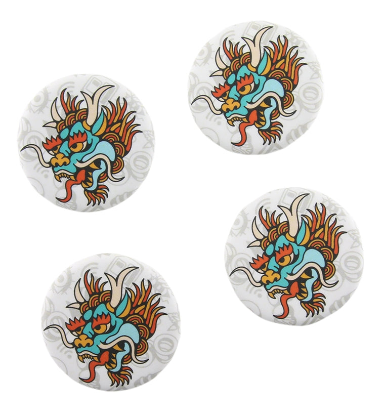 Tibetan Dragon Buttons Pack (4pc)