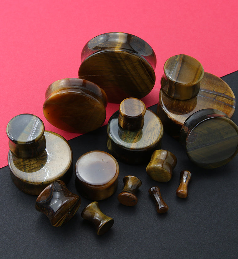 Tiger Eye Double Flare Plugs