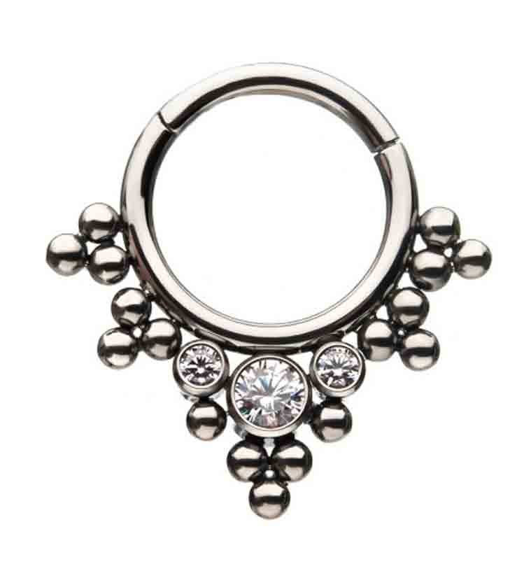 Titanium Hinged Beaded Cluster Segment Ring