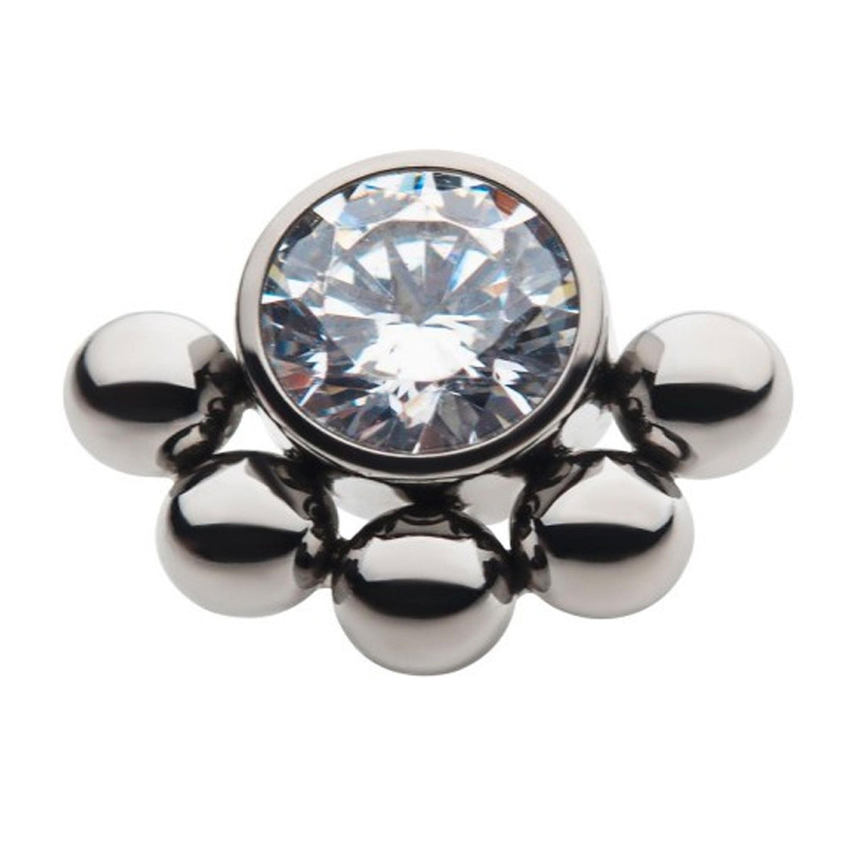 Joint Beaded CZ Titanium Threaded End | UrbanBodyJewelry.com