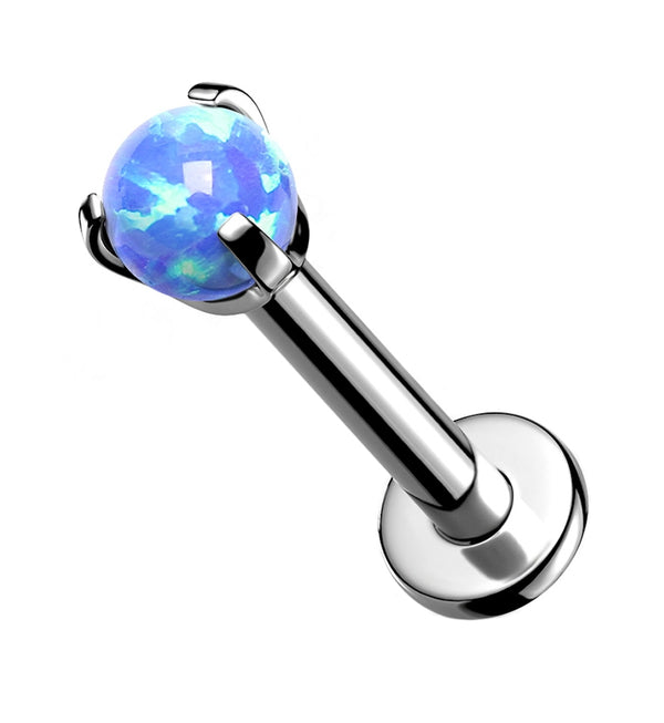 16G Blue Opalite Prong Ball Titanium Labret