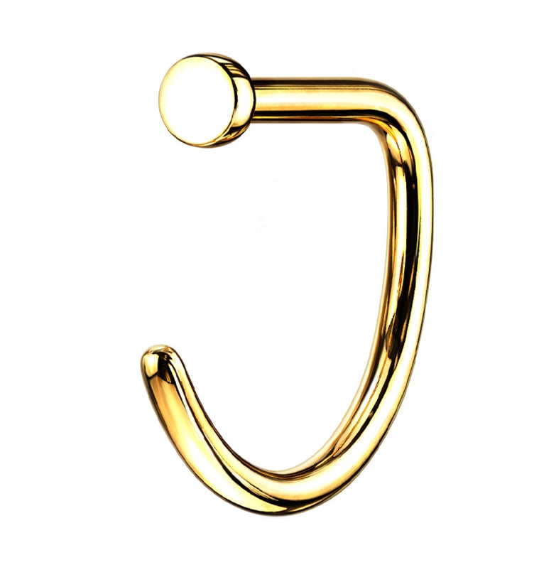 Gold PVD Titanium Flat Nose Curve Ring