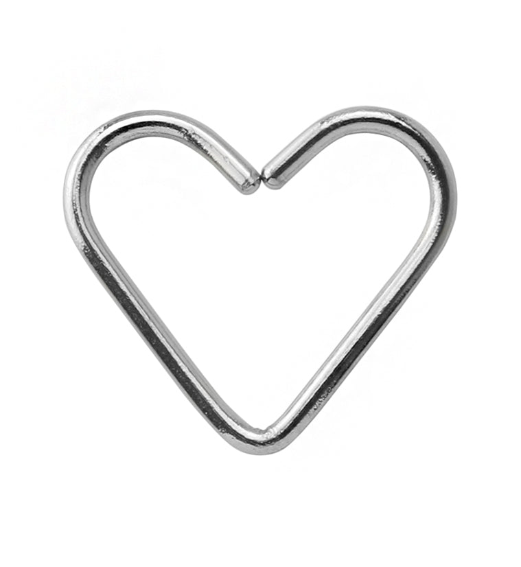 Heart Seamless Titanium Hoop Ring