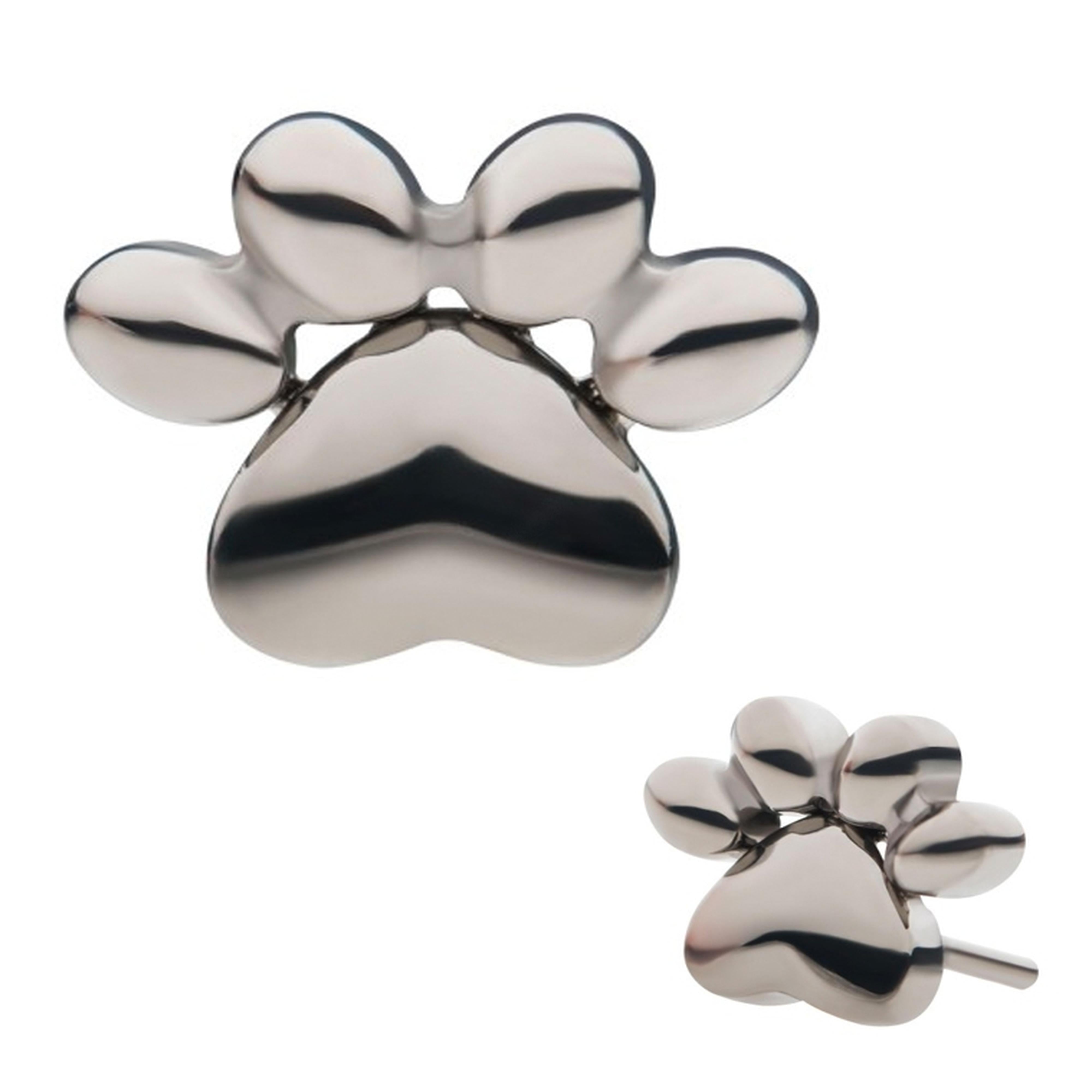 Paw Print Threadless Titanium Top