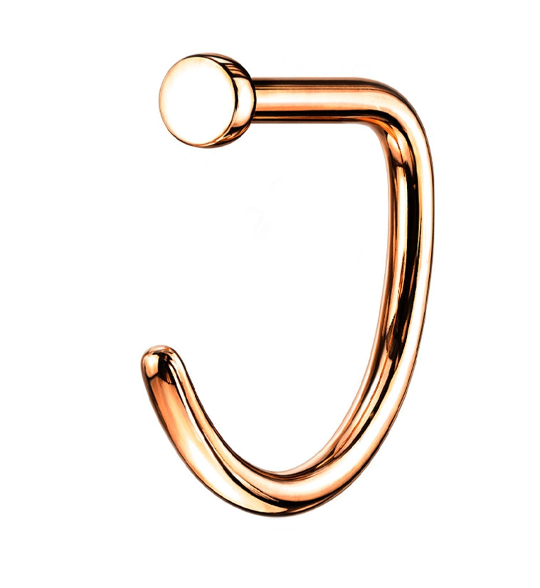 Rose Gold Titanium Flat Nose Curve Ring