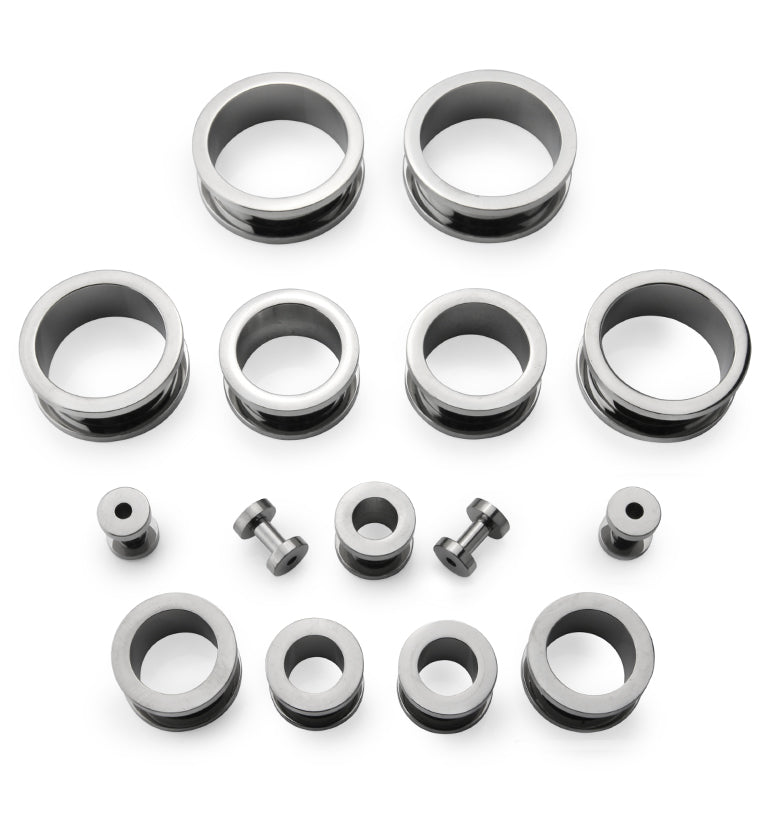 Titanium Screw on Tunnels (8G - 1 Inch) | UrbanBodyJewelry.com