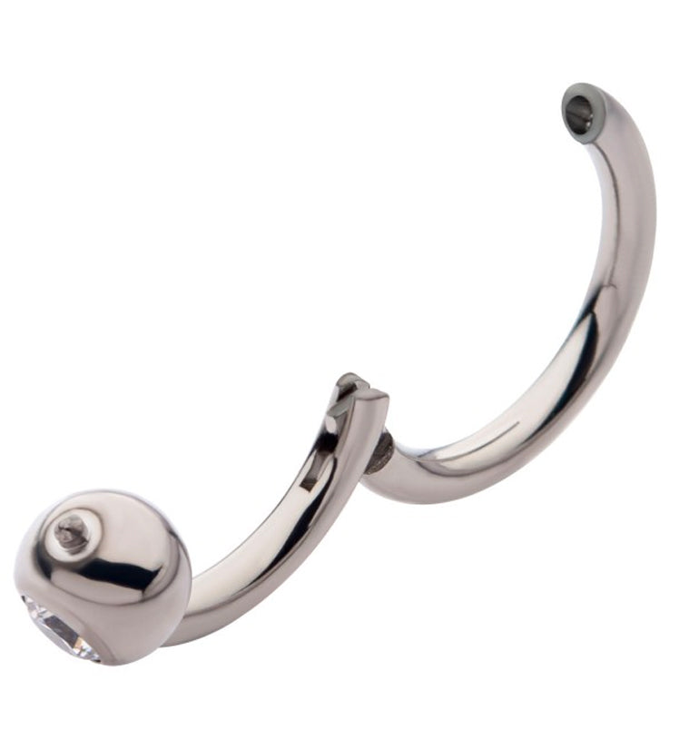 Titanium Side Facing CZ Bead Hinged Segment Captive Ring