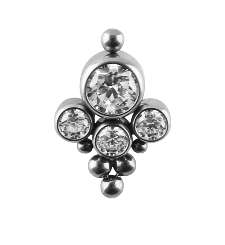 Array Beaded CZ Titanium Threaded End
