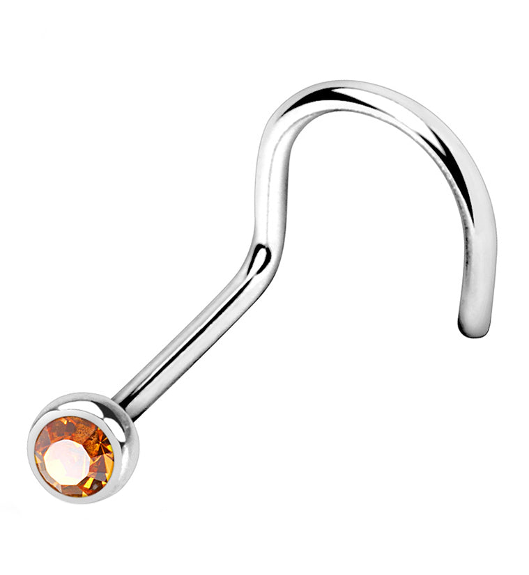 Topaz Gem Nose Screw Ring