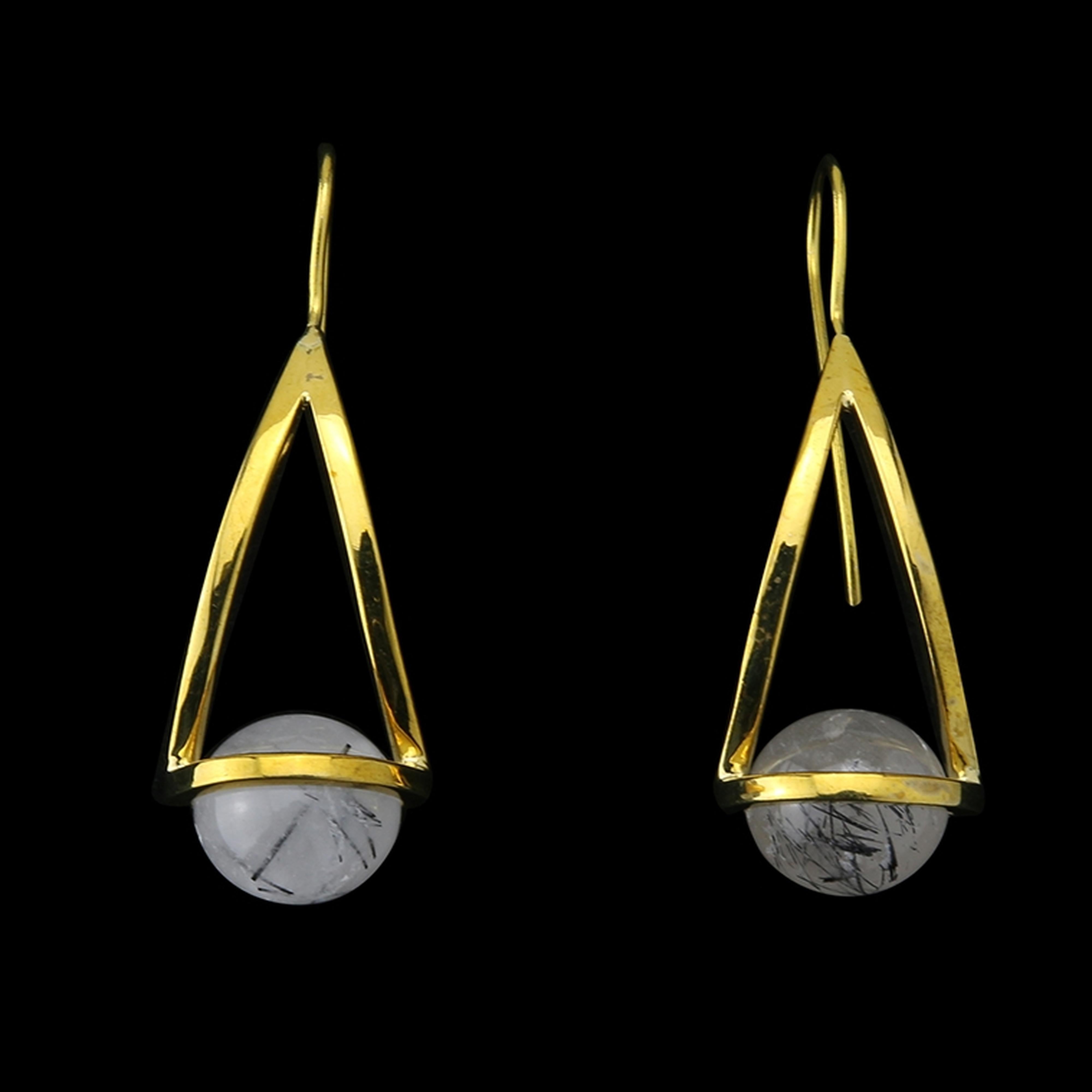 18G Tourmalated Quartz Stone Brim Hangers