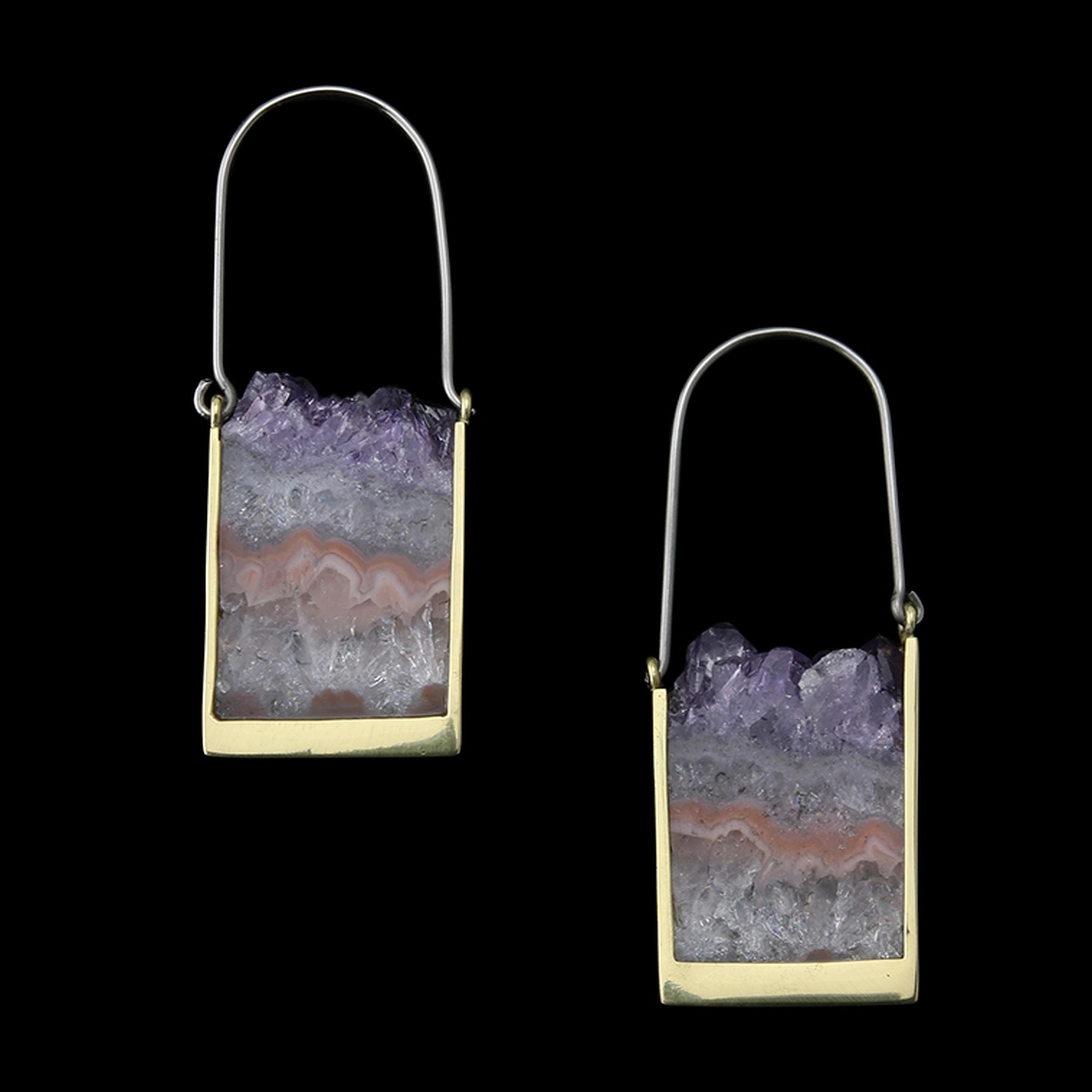 Tower Amethyst Titanium Earrings