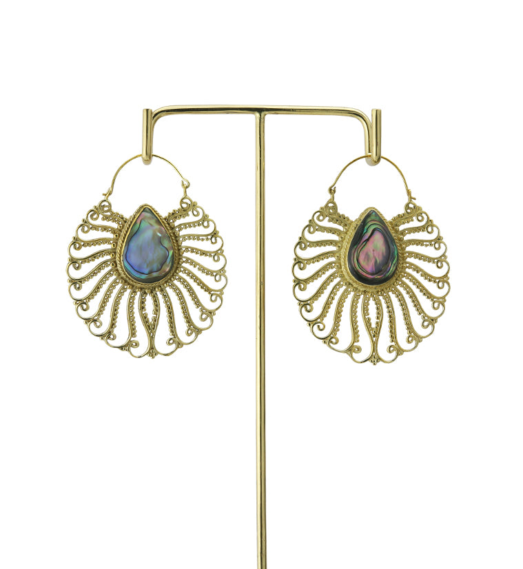 18G Tress Abalone Brass Hangers / Earrings