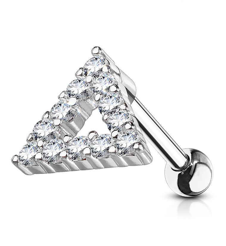 16G Triangle CZ Cartilage Barbell