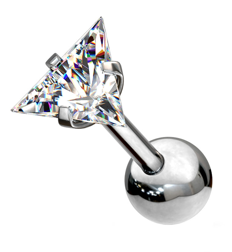 Triangle CZ Top Cartilage Barbell
