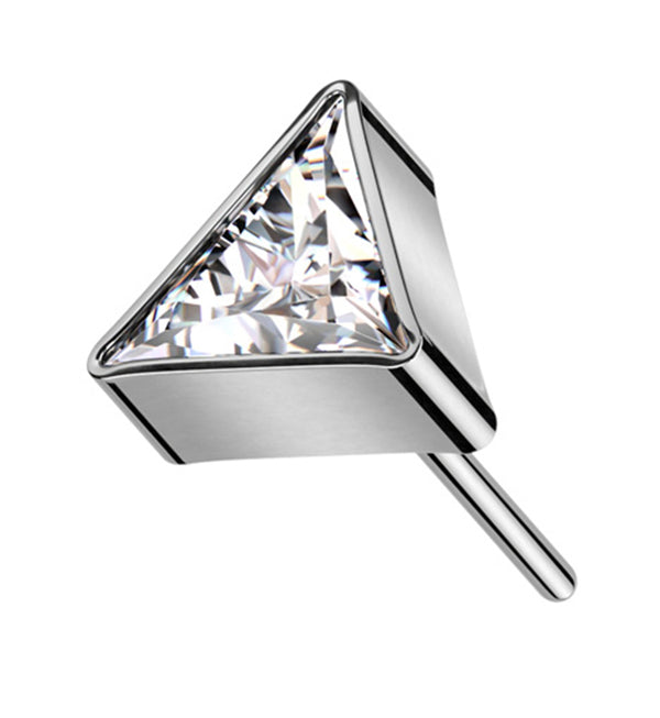 Triangle CZ Threadless Titanium Top