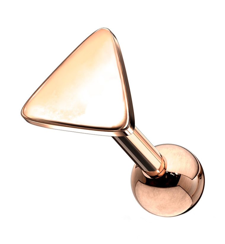 16G Rose Gold PVD Triangle Cartilage Barbell