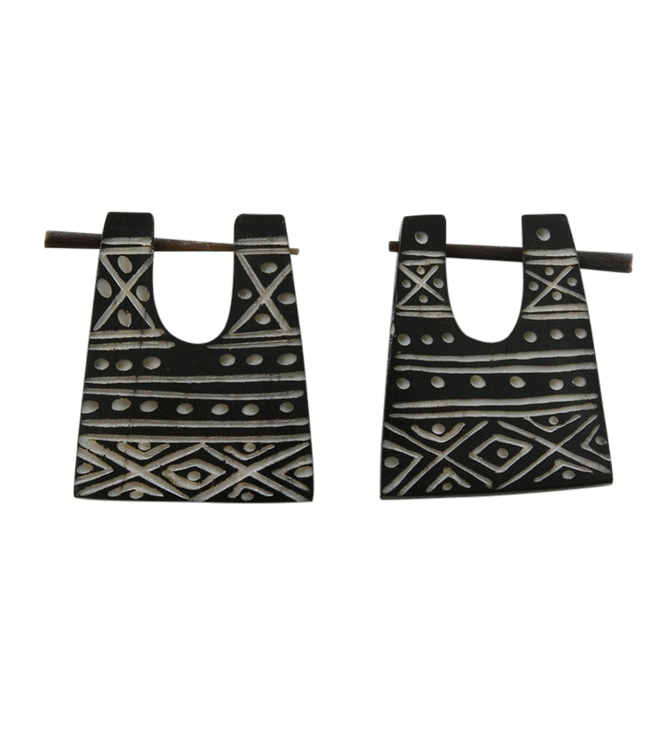 Tribal Design Bone Earrings