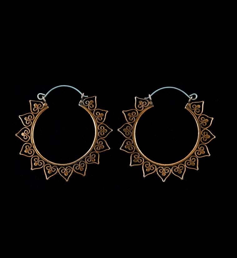 20G Tribal Heart Rose Gold Hangers / Earrings