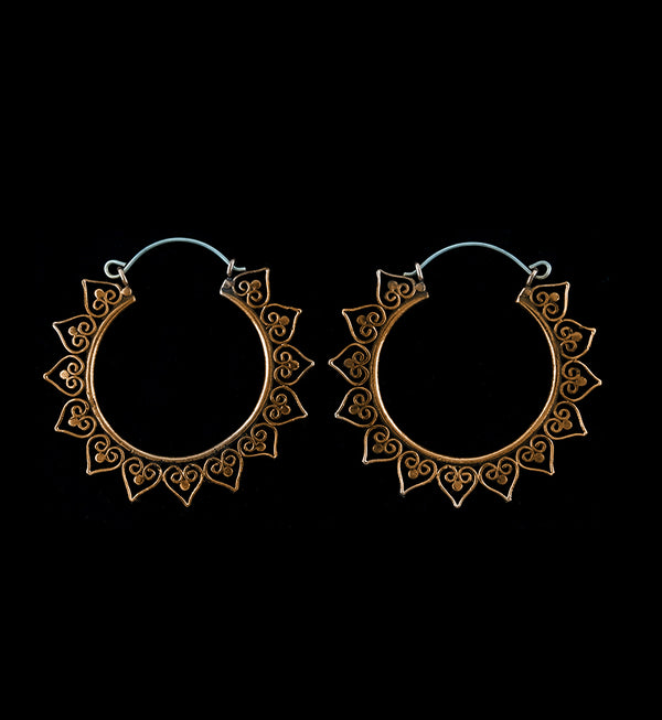 20G Tribal Heart Rose Gold Hangers / Earrings