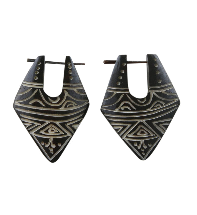 Tribal Pendant Horn Earrings