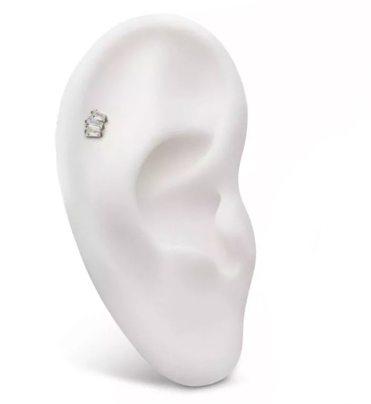 Trinal Clear CZ Titanium Internally Threaded Labret