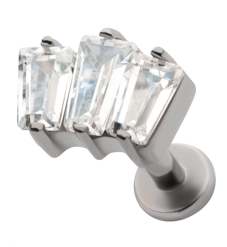 Trinal Clear CZ Titanium Internally Threaded Labret