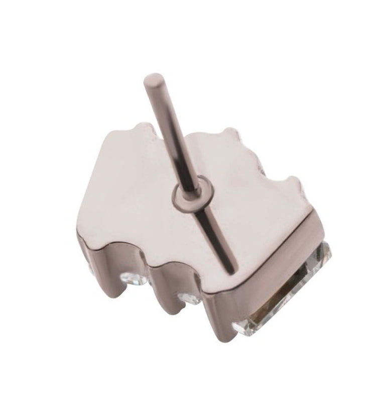 Trinal CZ Threadless Titanium Top