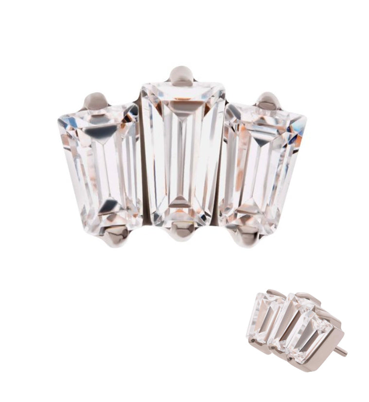 Trinal CZ Threadless Titanium Top