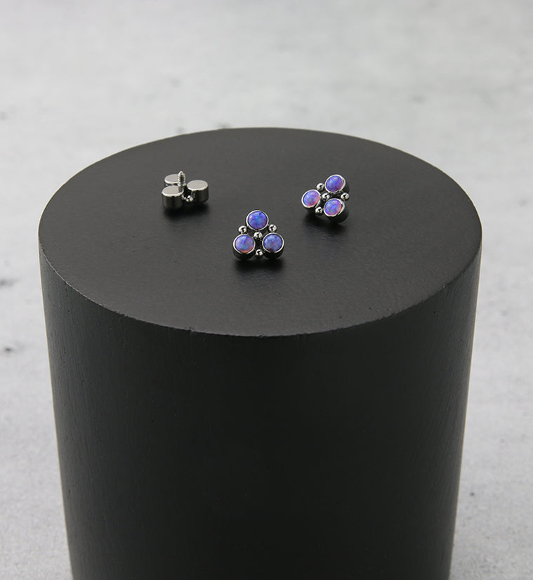 Trinity Beaded Purple Opalite Internally Threaded Titanium Top