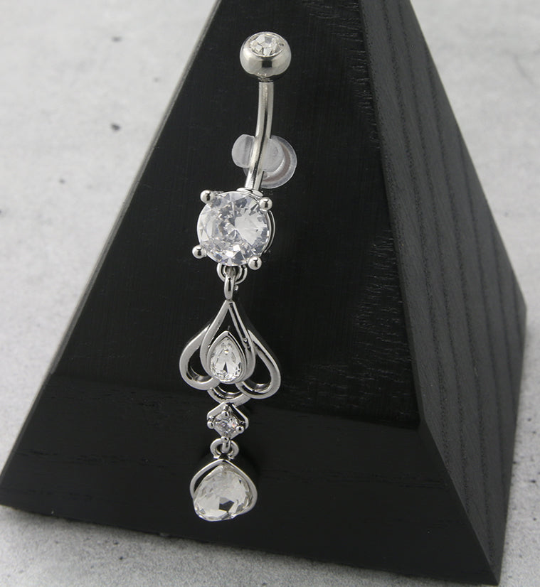 Trinket Dangle CZ Belly Button Ring
