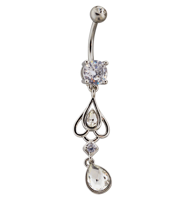 Trinket Dangle CZ Belly Button Ring
