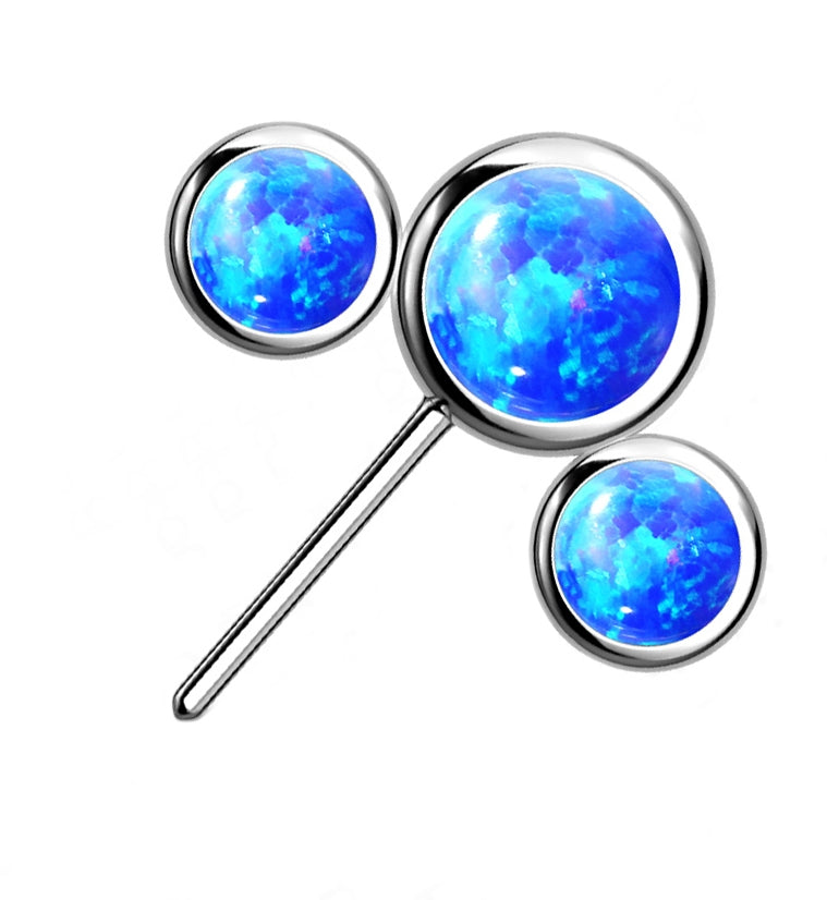 Triple Blue Opalite Titanium Side Facing Threadless Top