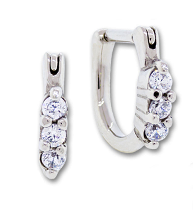 16G Triple CZ Tragus Clicker