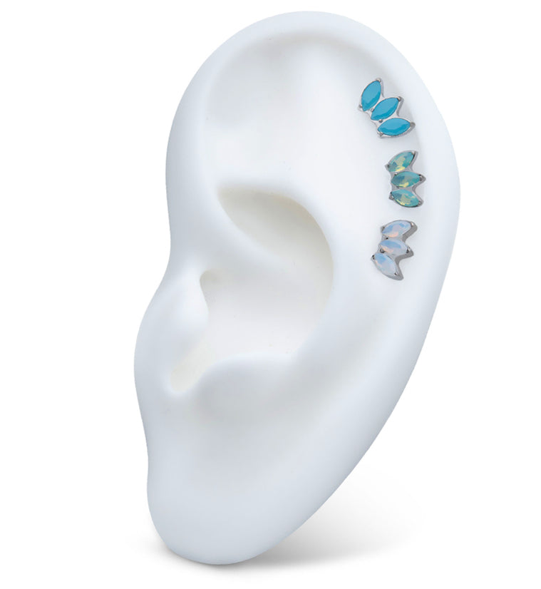 Triple Empress White Opalite Internally Threaded Titanium Top