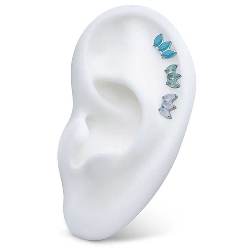 Triple Empress White Opalite Threadless Titanium Top