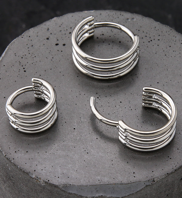 Triple Interval Hoop Titanium Hinged Segment Ring