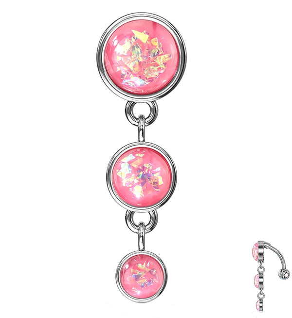 Triple Pink Escent Vertical Belly Ring