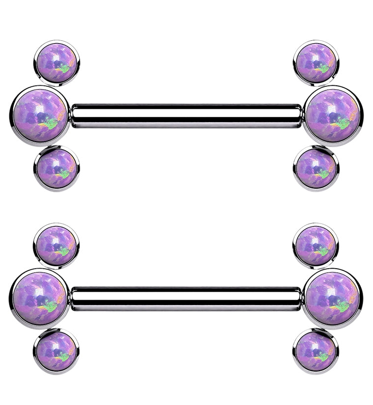 14G Trice Purple Opalite Titanium Nipple Ring Barbell