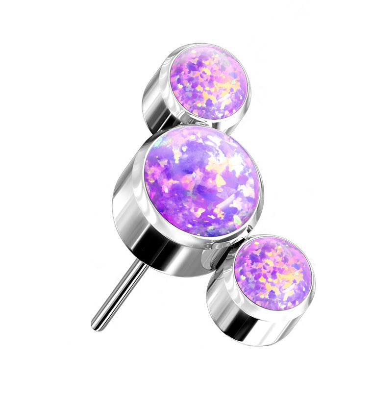 Triple Purple Opalite Titanium Threadless Top