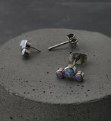Triple Purple Opalite Titanium Threadless Earrings