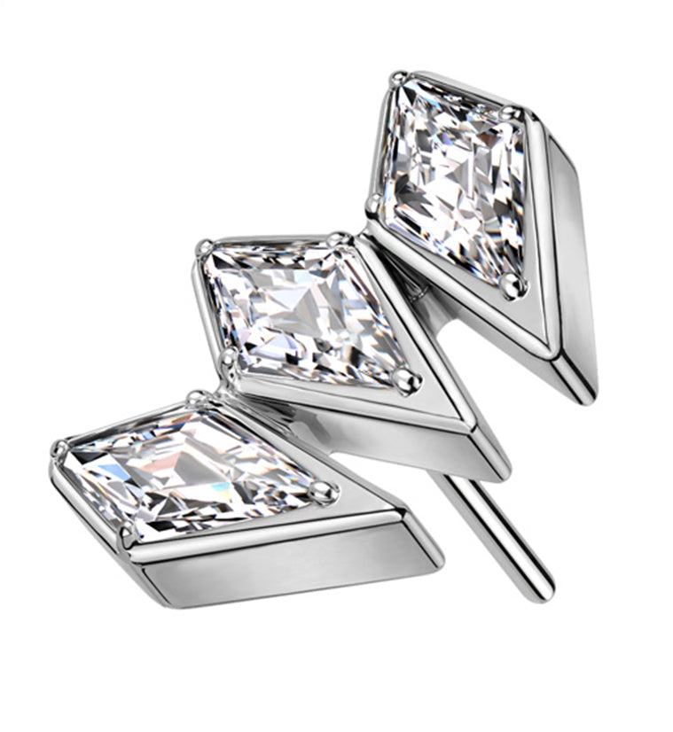 Triple Quill Clear CZ Titanium Threadless Top