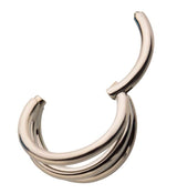 Triple Side Bar Titanium Hinged Segment Ring